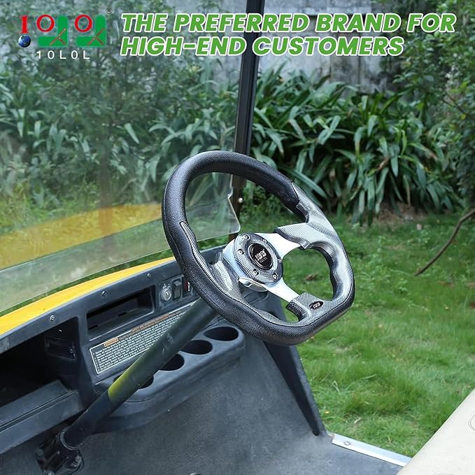 10L0L Golf Cart Steering Wheel, Universal Design Fit for Yamaha, EZGO RXV & TXT, Club Car DS, Club Car Precedent Tempo, Most Golf Cart (Magnet Gray)