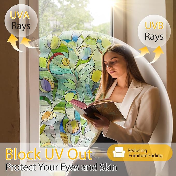 3D Stained Glass Window Film, Decorative Window Privacy Film - Image 3