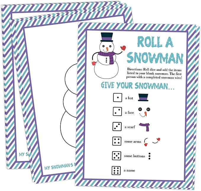Roll A Snowman Game, Christmas Dice Games by rorusio