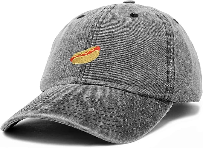 DALIX Hot Dog Hat Embroidered Mens Womens Baseball Cap