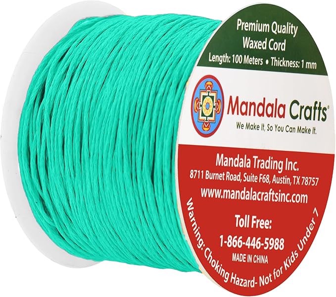 Mandala Crafts Seafoam Green Cotton Waxed Cord - Image 2