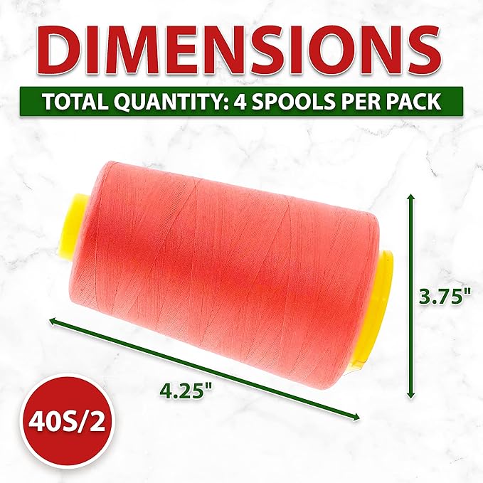 Mandala Crafts 4 Pack of Serger Threads Cones Spools - Image 4