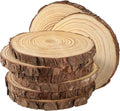 JEUIHAU 8 PCS 7-7.9 Inches Natural Unfinished Wood Slices, Round Wooden Tree by JEUIHAU