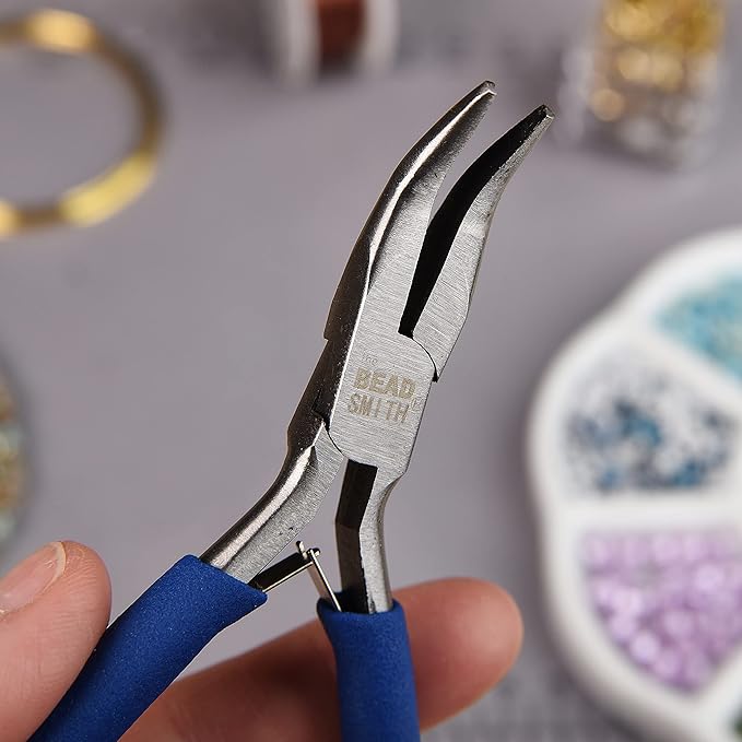 The Beadsmith Color-ID Bent Chain Nose Plier – 5 inches – Blue Comfort Grip - Image 7