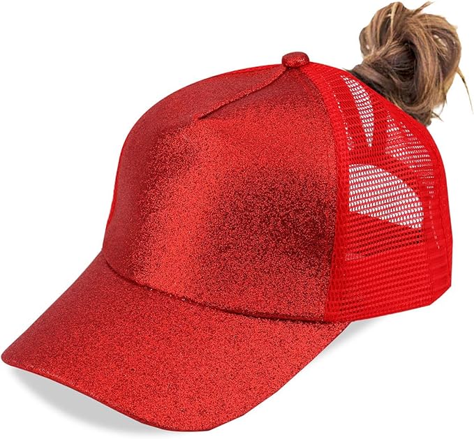 Criss Cross Hat Washed Distressed Baseball Cap Ponytail Hat High Messy Bun Ponycap for Women