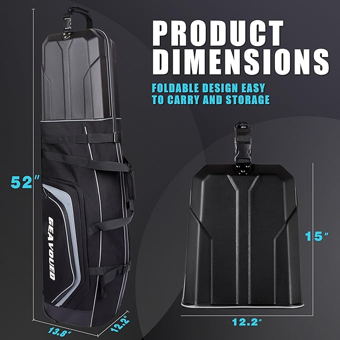 Golf Travel Bag with Hard Case Top and Wheels ，Premium Oxford Fabric, Golf Travel Bags for Airlines ，Protect Your Club for Safe Transport