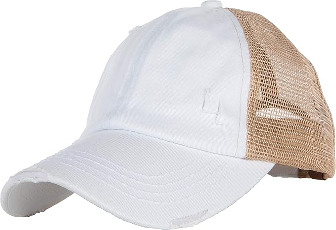 Funky Junque Trucker Hat for Women – Distressed Low Profile Western Camo Baseball Cap with Mesh, Trendy and Adjustable Fit