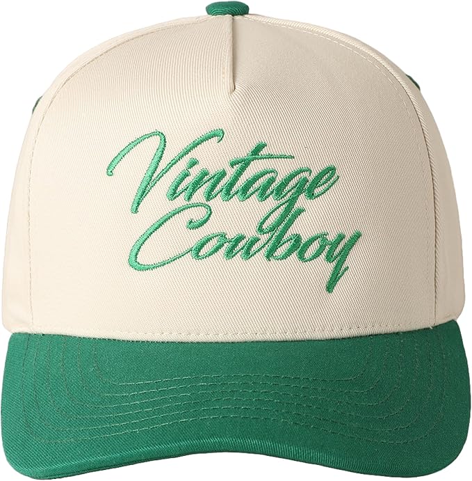 MIRMARU Two-Tone Vintage Canvas Trucker Hats for Men & Women, Adjustable Size Baseball Caps with Trendy Embroidered Design