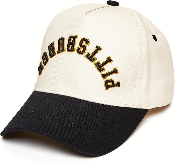 Funky Junque Upside Down City Trucker Hat for Men and Women – Unisex 3D Embroidered Gameday Baseball Cap, Retro Snapback Hats