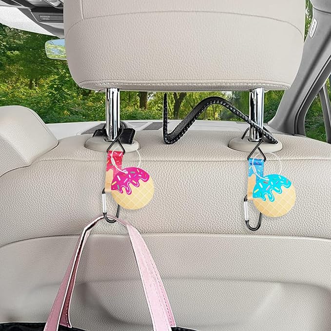 Fence Hooks Baseball Lifestyle Softball Gift for Bag Backpack Glove Helmet Drinking Bottle Hanging with Name Luggage Tags Charms Team Gifts for Coach Mom (2set pink blue ice cream drip 1 hook)
