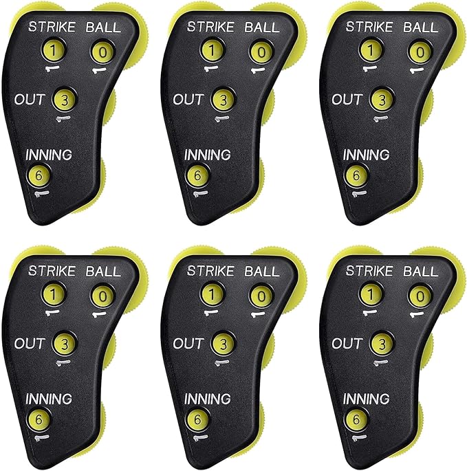 Watayo Wheel Baseball Umpire Clicker, Umpire Indicator Gear, Practical Baseball Counter Clicker for Scorekeeper Recording Outs & Innings Balls
