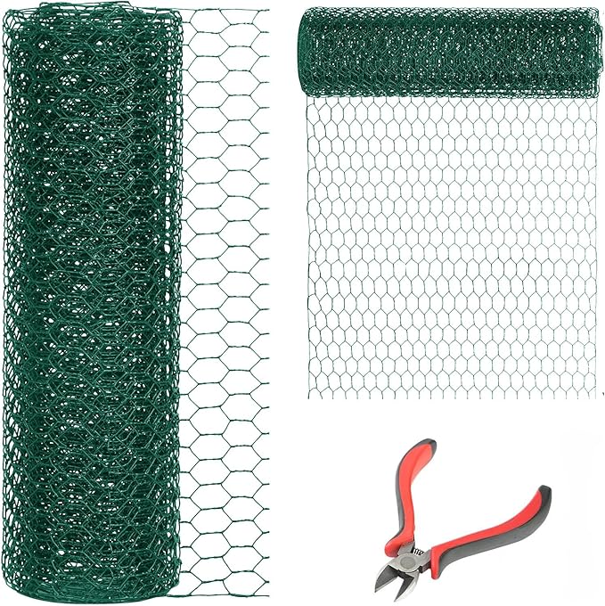60'' x 150' Green Chicken Wire Fencing, 1 inch Chicken Wire and 20 Gauge by DOLEMODUO
