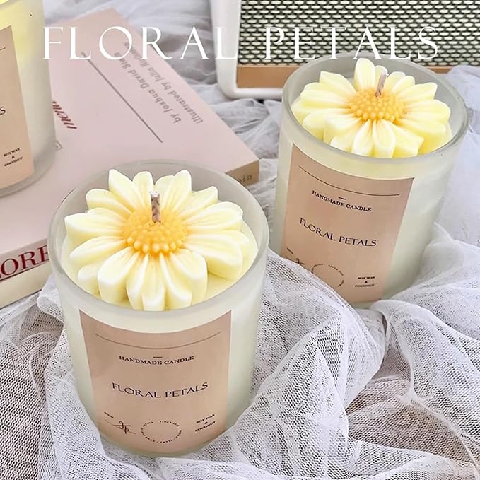 2Pcs Flower Daisy Valentine Silicone Candle Making molds Silicone Flower Shapes - Image 8