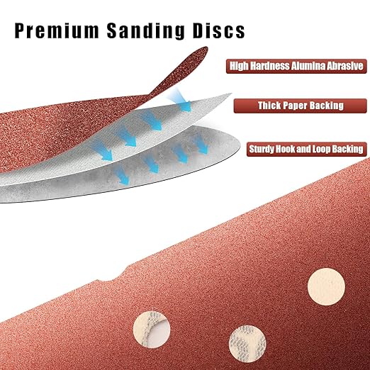 800 Grit 5 Inch Sanding Discs Hook and Loop Sandpaper - Image 3