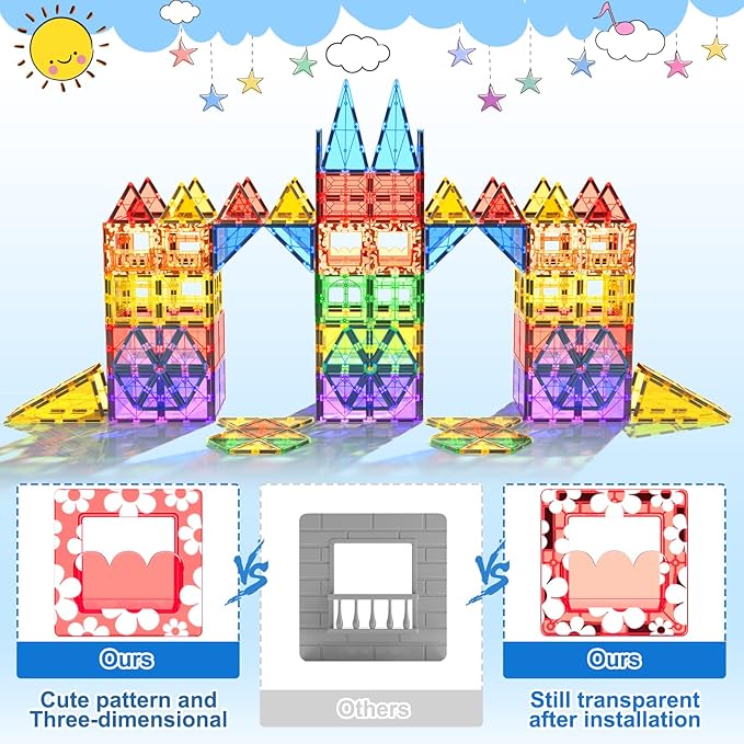 100PCS Magnetic Tiles STEM Building Toys Set - Image 3