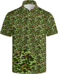 Golf Polo Shirts for Men Funny Print Short Sleeve Golf Shirts Performance Golf Polos
