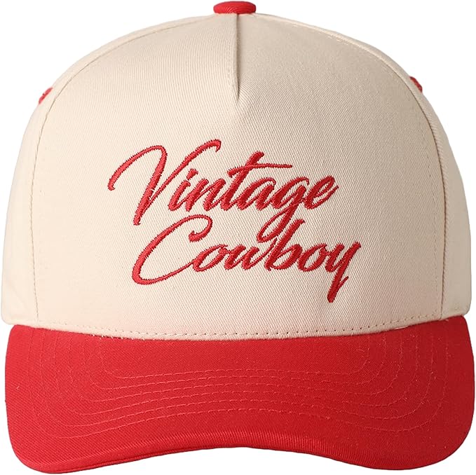 MIRMARU Two-Tone Vintage Canvas Trucker Hats for Men & Women, Adjustable Size Baseball Caps with Trendy Embroidered Design