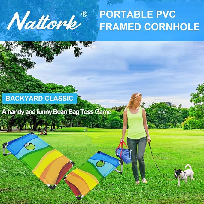 Portable Cornhole Set with 2 Collapsible Cornhole Boards, 8 Cornhole Bean Bags - Image 5