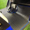 XTREME MATS Golf Cart Floor Mat Compatible with Yamaha Drive2, Full Coverage Golfcar Rubber Floor Liner - Compatible with Yamaha Drive2 EFI QuieTech (2017-2026) & UMAX Rally 4x4 - Black with Blue Trim