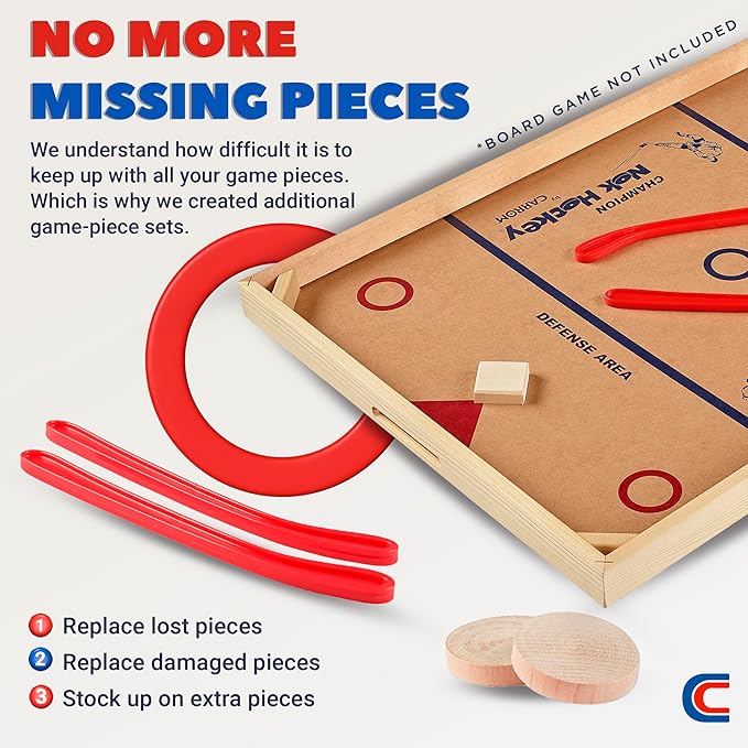 Carrom Champion Nok Hockey Game Equipment Set — Includes 2 Sticks and 2 Wood - Image 4