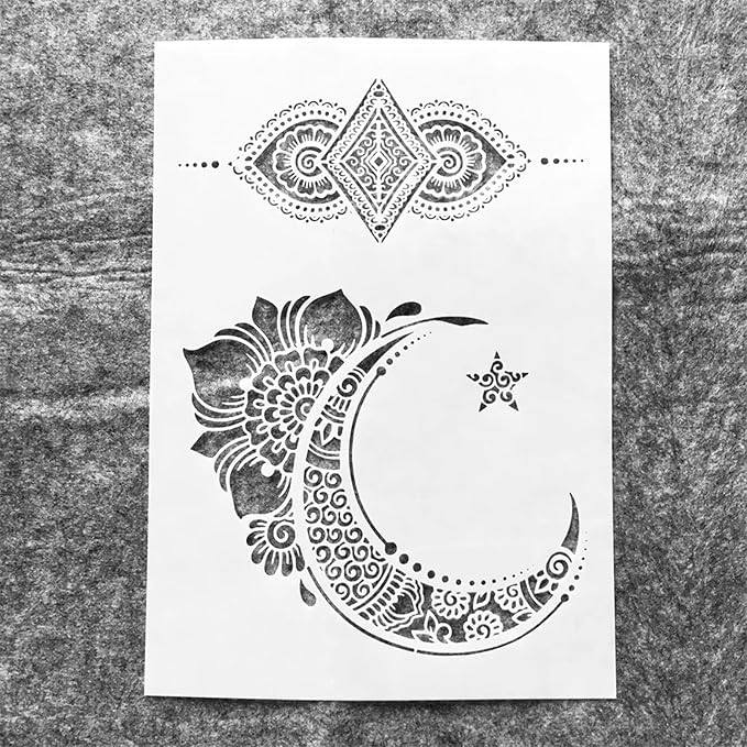TIAMECH A4 Reusable Palace Moon Flower Stencil - Image 6