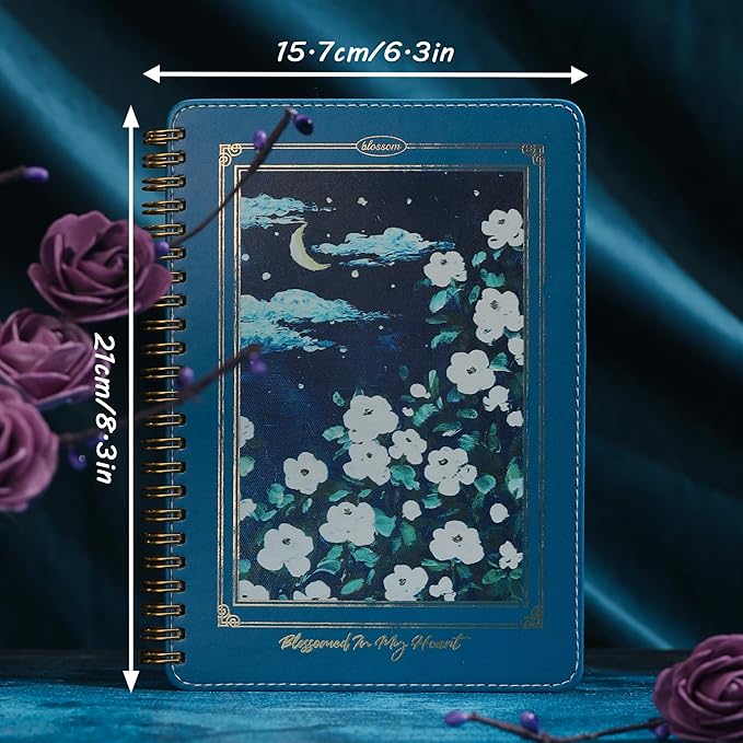 Spiral Notebook for Women, Durable A5 Leather Hardcover Notebooks, 140 Lined - Image 2