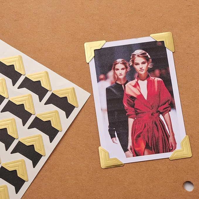 CHIALLCO Photo Corners 120 Pcs Gold Self-Adhesive Picture Mounting Corner - Image 2