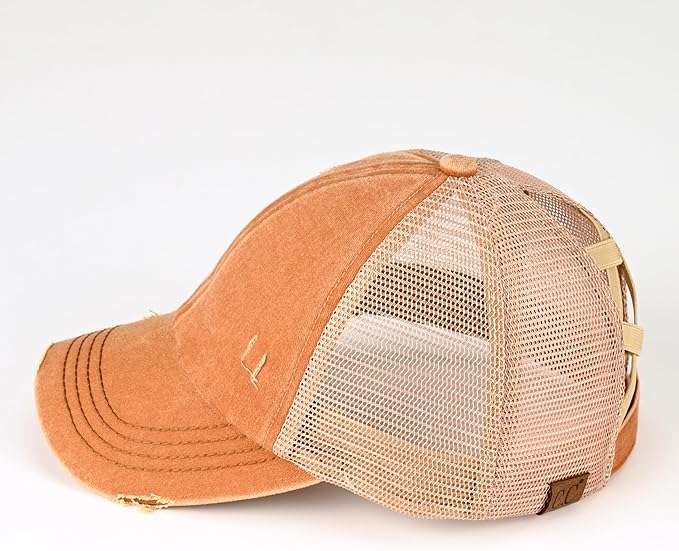 C.C Ponycap Messy High Bun Ponytail Adjustable Glitter Mesh Trucker Baseball Cap