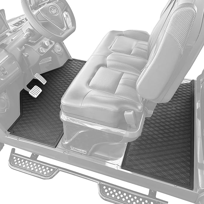 Xtreme MATS Evolution D5 Golf Cart Floor Mat Set - Rubber Double Diamond Design - Fits DMAX, D5, 2+2, 4F, 6F, Including Evolution Maverick and Ranger Trims