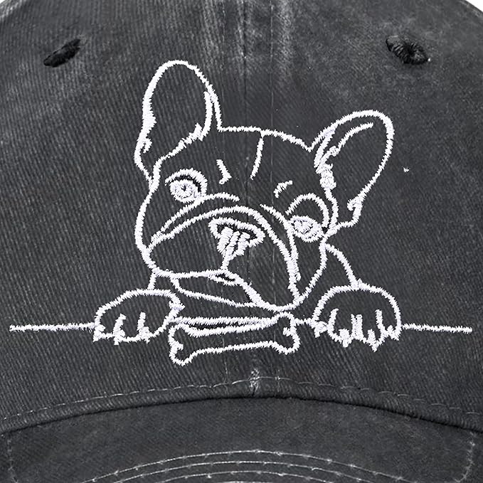 Embroidered Baseball Cap for Women Men Vintage Adjustable Washed Distressed Denim Baseball Hat