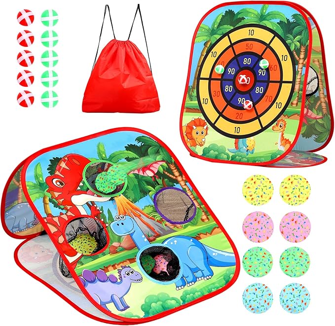 Bean Bag Toss Game for Kids/Double-Sided Foldable Cornhole Board/Backyard Beach by BOENBRO