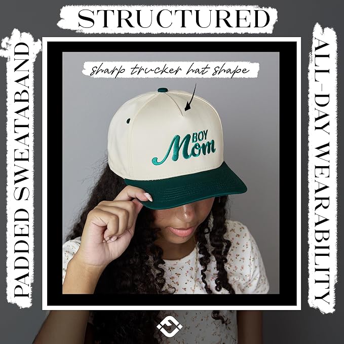 Funky Junque Trucker Hat Women Men 2-Tone Baseball Cap – Vintage Western Style Embroidered Snapback, Premium Cotton Blend