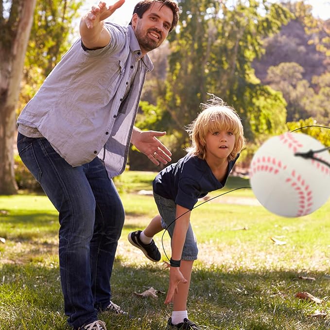 SAYAYA 4/8/16/32 Wrist Return Ball on a String 2.36 Inches Rebound Sport Balls with Elastic Strap Baseball Soccer Tennis Practice Party Favors, Wrist Exercise and Fun Play for Kids & Adults
