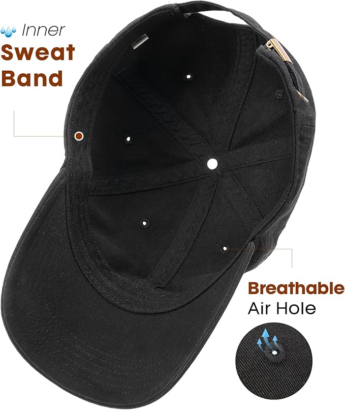 FURTALK Unisex Vintage Washed Unstructured Baseball Cap Washed Cotton Adjustable Dad Hat