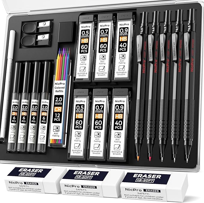 Nicpro 22PCS Art Mechanical Pencil Set by Nicpro
