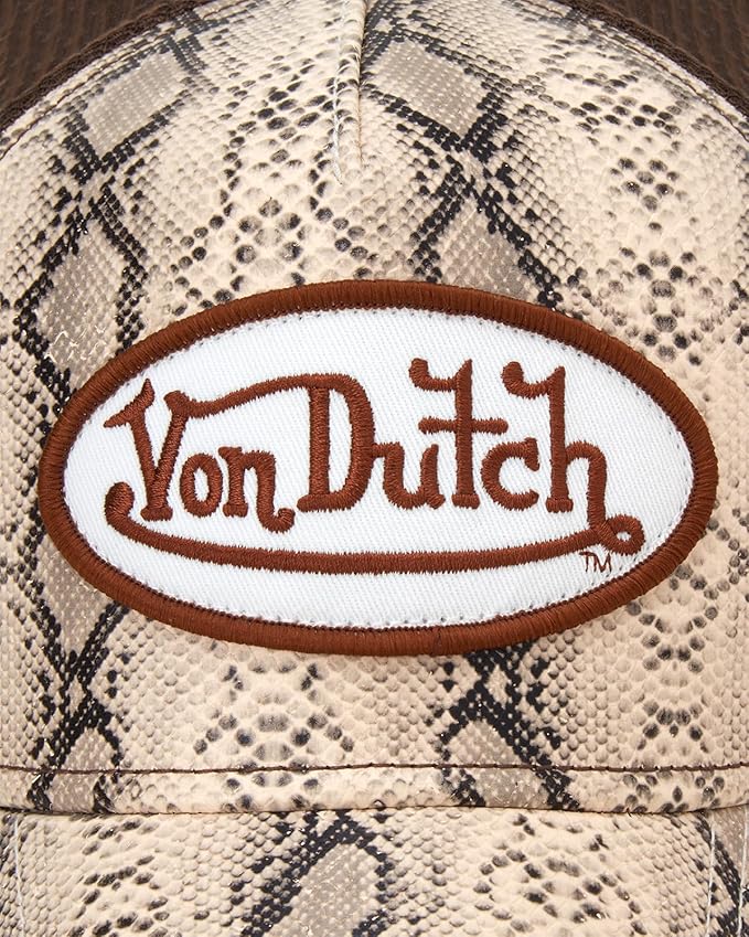 Von Dutch Unisex Trucker Hat - Velvet Curved Bill Mesh Back Retro Classic Adjustable Snapback Baseball Cap for Men and Women