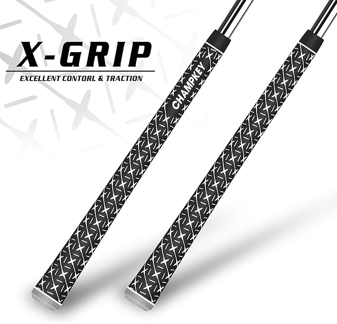 CHAMPKEY X Rubber Golf Grips 13 Pack - All Weather Performance with 15 Tapes and Repair Kits