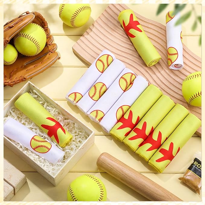 FuWeave 36 Pcs Sports Cooling Towels Baseball Basketball Softball Breathable Soccer Football Volleyball Microfiber Ice Towel Fast Drying for Party Favors Team Gift (Softball,30 x 9 Inch)