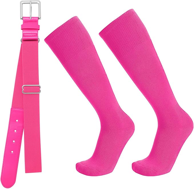 Baseball Socks and Belt Combo for Youth Adult - Softball Socks and Belt for Boys and Girls