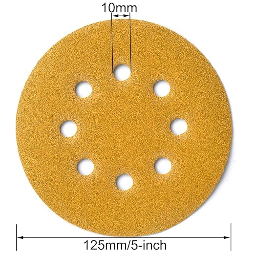 5-Inch 8-Hole Hook and Loop Sanding Discs, 60/80/120/150/220/320/400 Assorted - Image 6
