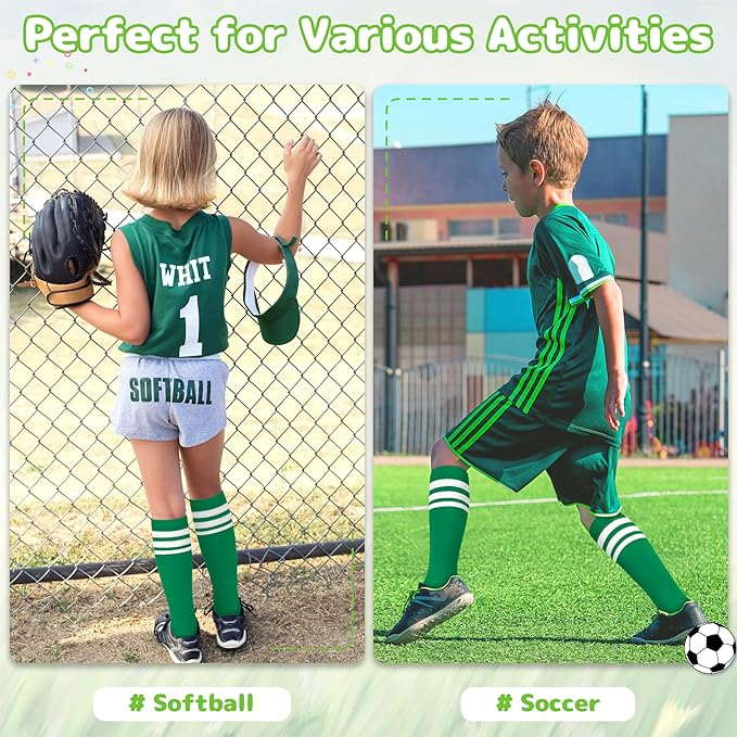 Olreco Toddler Soccer Socks Kids Baseball Socks Youth Softball Sock for Girls Boys Football Sock Boys Athletic Accessories