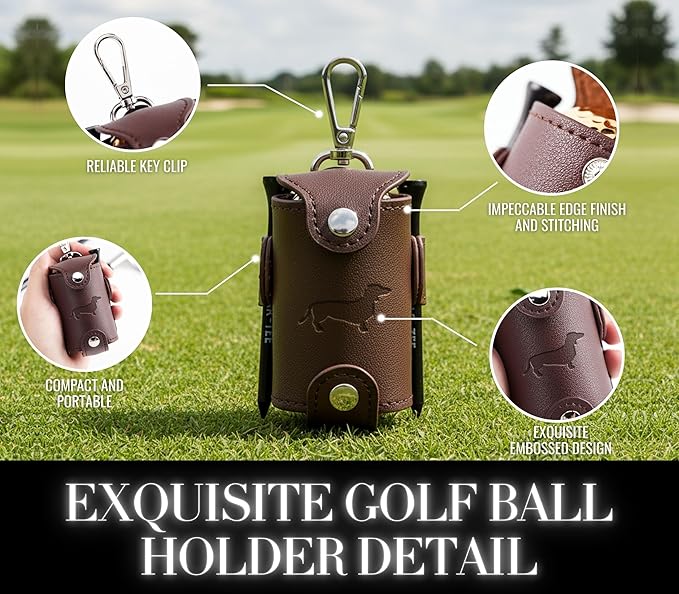 Dachshund Gifts Golf Ball & Tee Holder with 2 Balls and 2 Tees - Dachshund Golf Gifts Accessories for Men/Women