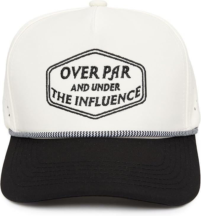 Funky Junque Performance Waterproof Golf Rope Hat – Cool Breathable Workout 5 Panel Snapback Cap for Men
