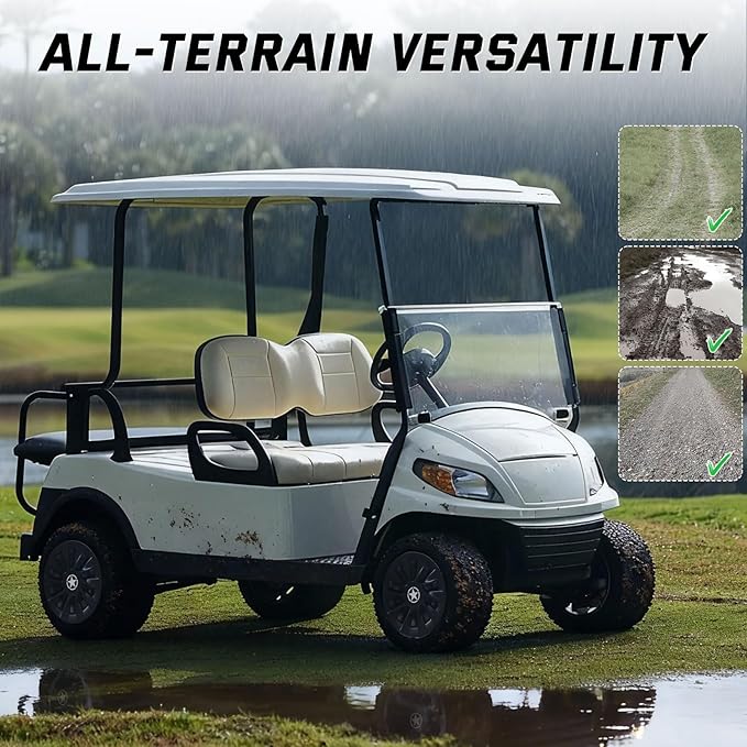 8 Inch Golf Cart Hub Caps Wheel Covers for EZGO Club Car Yamaha Accessories, Snap-On Plastic Hubcaps Set of 4, Silver Chrome Finish for Most 8" Wheels (Matte Black)