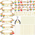Kigeli 394 Pcs Sports Bracelets for Women DIY Game Bracelets kit Softball Baseball Football Jewelry Crafts Adjustable Gold Letter Charms Keychain for Team Sport Lovers Gifts