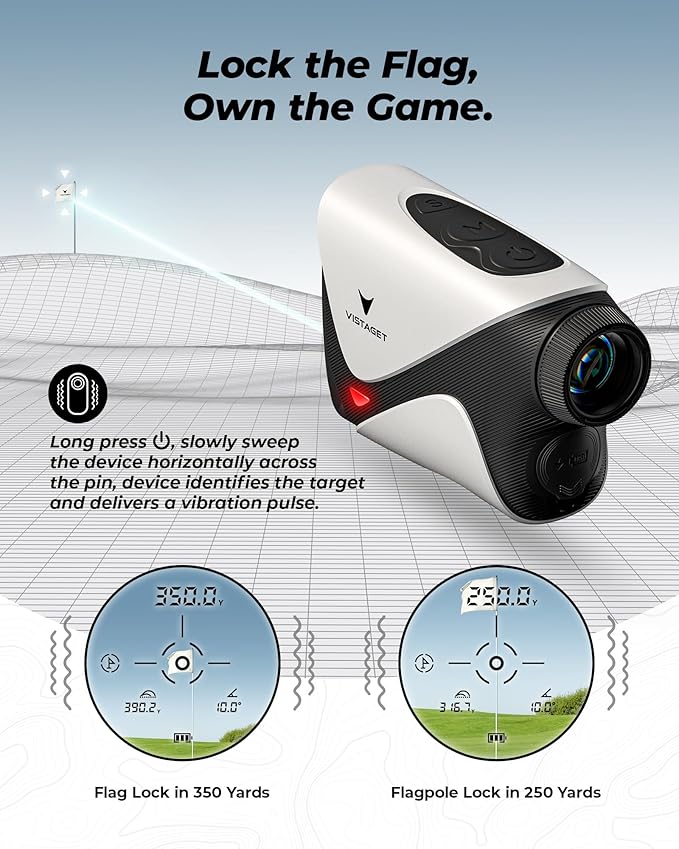 Golf Range Finder 1200 Yards, 7X Magnification, TriMeasure, Rangefinder with Slope On/Off, Flag Lock Vibration, Range Finder Golf Magnetic, USB-C Rechargeable
