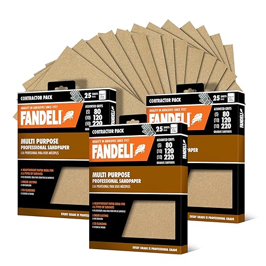 Fandeli | Multi-Purpose Sanding Paper | Assorted Grits | 75 Sheets of 9'' x by FandeliUSA
