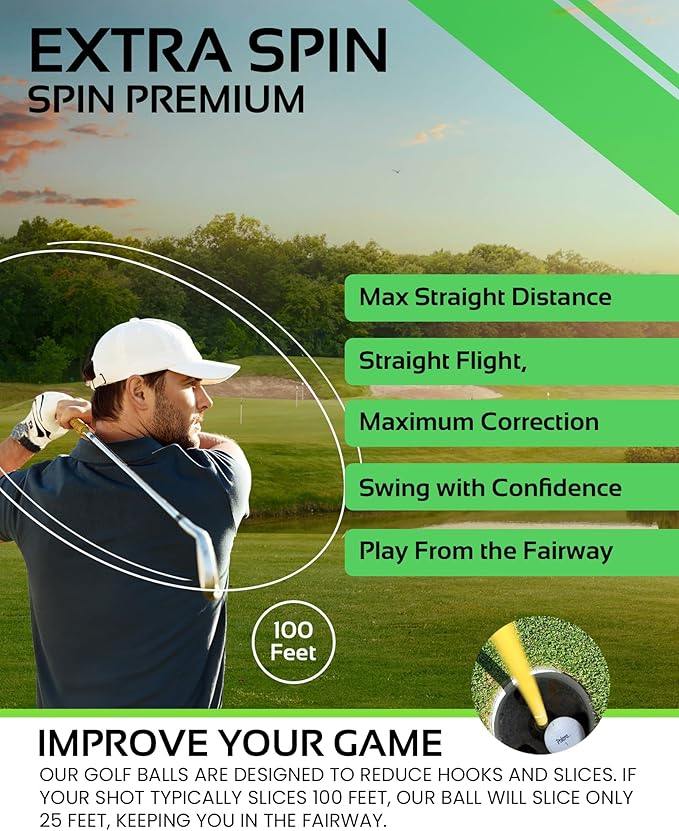 Polara Self-Correcting Golf Balls – High-Performance Golf Balls with Soft Feel, Anti-Slice & Hook Correction, Exceeds USGA Limits, Dimple Design for Maximum Distance, Golf Accessories for Men & Women