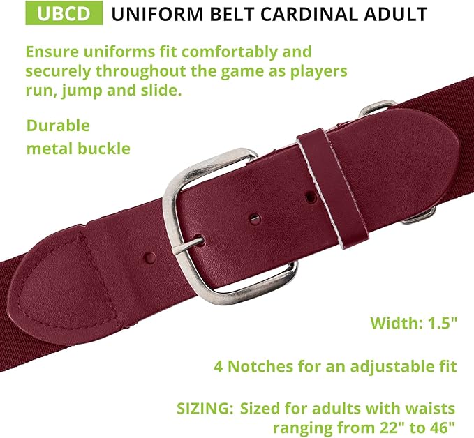 Champion Sports Baseball & Softball Belt – Stretch Fit Uniform Belt for Youth & Adult Players, Multiple Colors