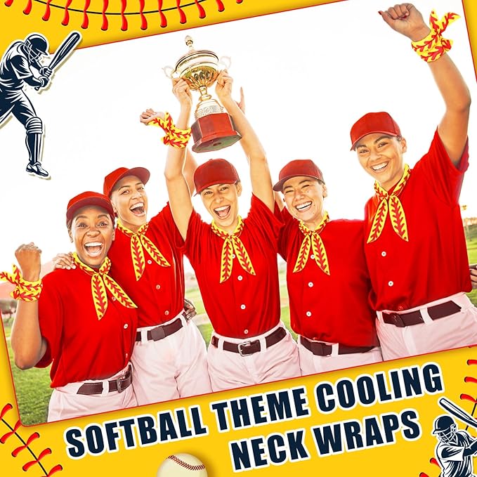Shyyween 12 Pcs Baseball Cooling Towels Softball Cooling Neck Wraps Ice Scarf Bulk Cool Bandana for Women Men Team Gift Sport
